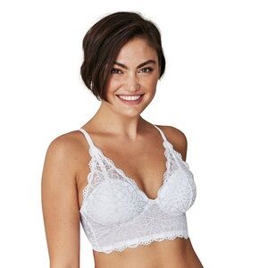 NWT Maidenform white lightly lined convertible lace bralette